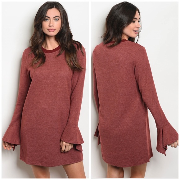 Dresses & Skirts - LAST Burgundy Crew Neck Dress 16003